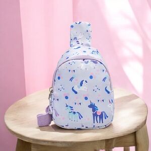 NWT Purple,white,pink,blue Unicorn Crossbody Sling Bag Purse Back Pack. NEW